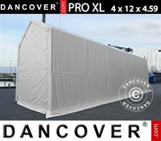 Tält garage 4x12x3,5x4,59m, PVC, Vit