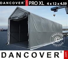 Tält garage 4x12x3,5x4,59m, PVC, Grå