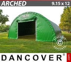 Tält garage 9,15x12x4,5m, PVC, Grön