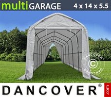 Tält garage 4x14x4,5x5,5m, Vit