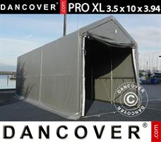 Tält garage 3,5x10x3,3x3,94m, PVC, Grå