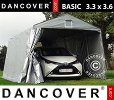 Tält garage 3,3x3,6x2,4m PE, Grå