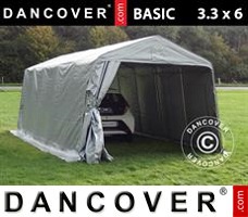 Tält garage 3,3x6x2,4m PE, Grå