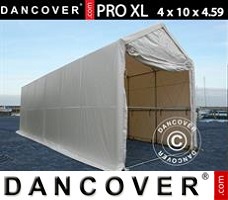 Tält garage 4x10x3,5x4,59m, PVC, Vit